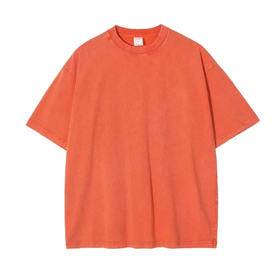 Setsap Coral Orange Oversized T-Shirt for Men